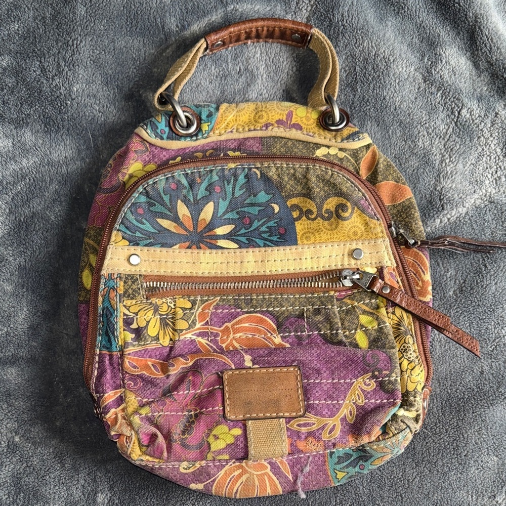 Fossil Multicolor Patchwork Mini Backpack Style Bag